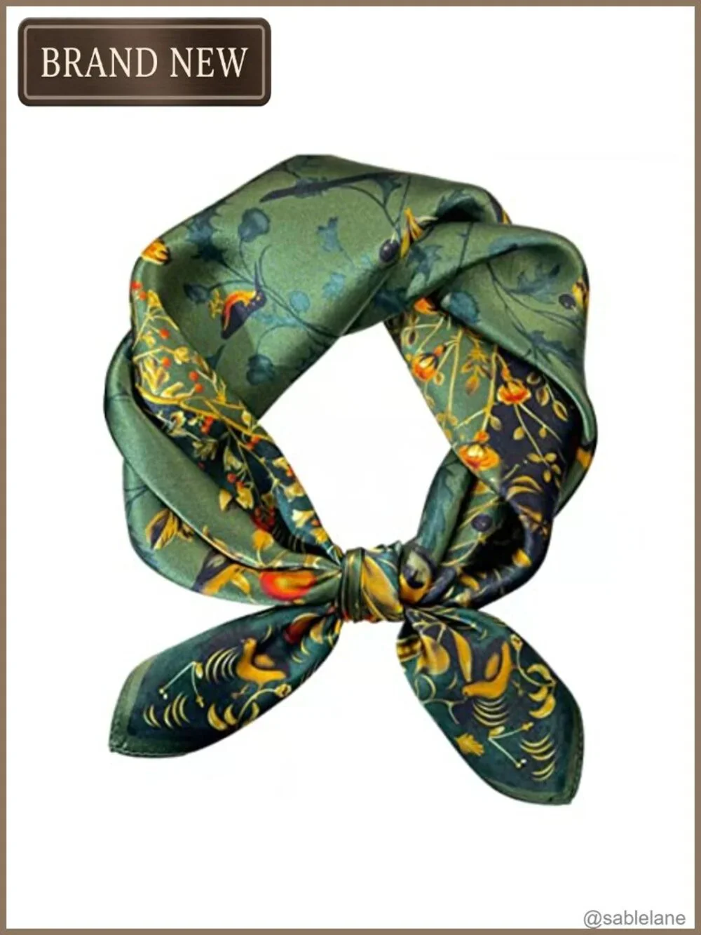 100% Silk Square Scarf for Hair 25.6